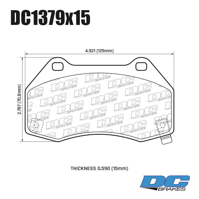 Колодки тормозные DC1379E15 DC Brakes RT.2 перед Brembo Renault Clio3 RS; Megane 2 Sport; Mazda MX5 