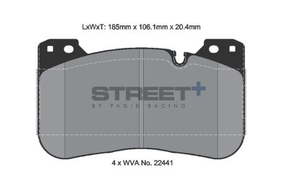 Колодки тормозные T8289SP2001 PAGID STREET+ ; перед BMW M5 F90; M8 F92; X5M G05; X6M G06
