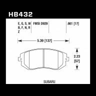 Колодки тормозные HB432F.661 HAWK HPS передние Subaru Forester, Impreza, Legacy - Колодки тормозные HB432F.661 HAWK HPS передние Subaru Forester, Impreza, Legacy