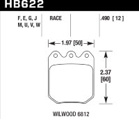 Колодки тормозные HB622V.490 HAWK DTC-50; Wilwood DLS 6812 13mm