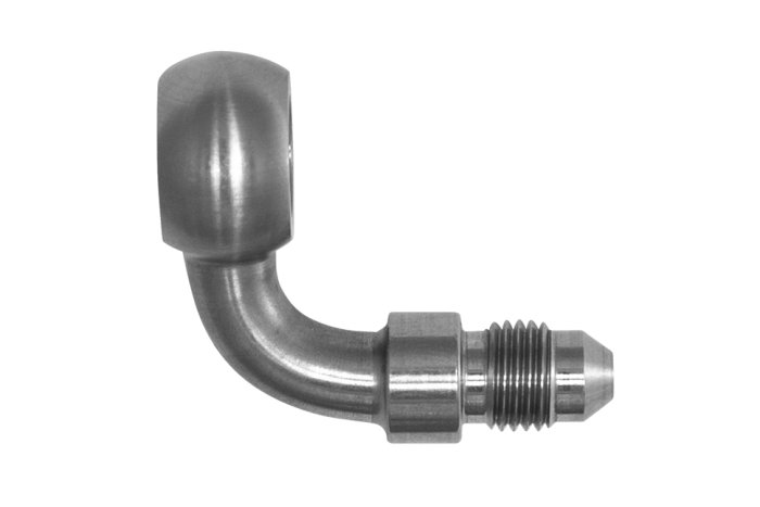 Адаптер banjo M10 mm - AN03, 90° нерж сталь, BLACKROCK LAB, 776-03-D1090SS