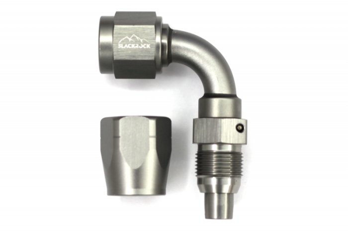 - 6 AN (6AN AN6) фитинг 90°, 20 серия Cutter Style, BLACKROCK LAB A06-090-2Ti