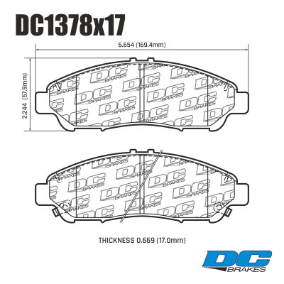 Колодки тормозные DC1378R17 DC Brakes Street HD+ передние Honda Pilot, Chevrolet Travers, 