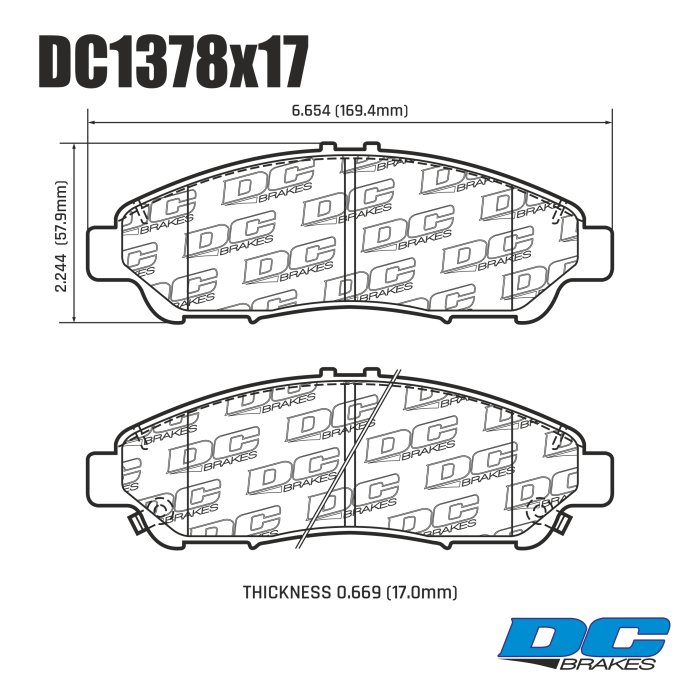 Колодки тормозные DC1378R17 DC Brakes Street HD+ передние Honda Pilot, Chevrolet Travers, 