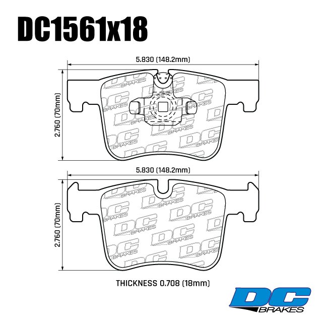 Колодки тормозные DC1561E18 DC Brakes RT.2 перед BMW 1 F20; 3 F30; 4 F32; X3 F25; X4 F26 
