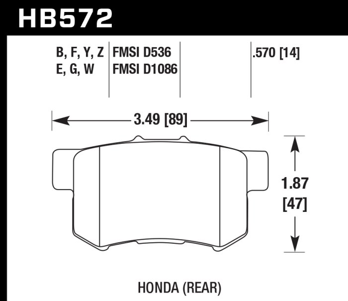Колодки тормозные HB572B.570 HAWK Street 5.0