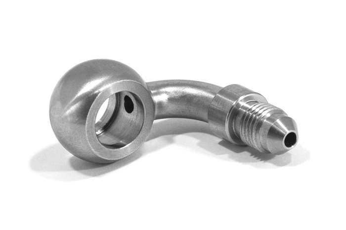 Адаптер banjo M12 mm - AN03, 90° нерж сталь, BLACKROCK LAB, 776-03-D1290SS