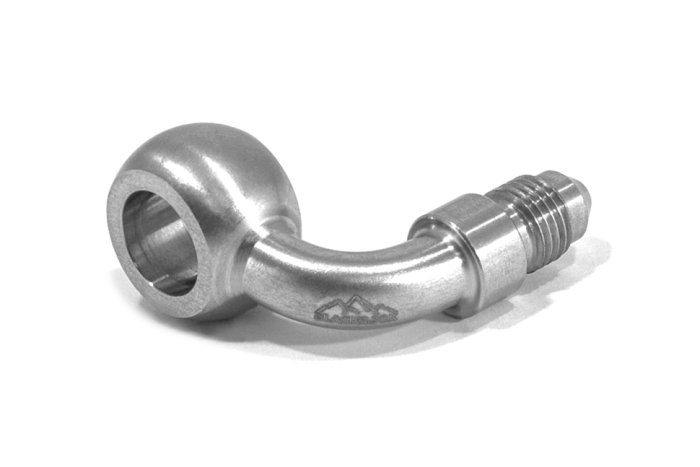 Адаптер banjo M12 mm - AN03, 90° нерж сталь, BLACKROCK LAB, 776-03-D1290SS
