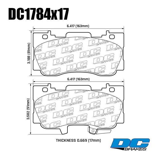 Колодки тормозные DC1784E17 DC brakes RT.2, перед FORD Mustang Performance R-Package, 2014->