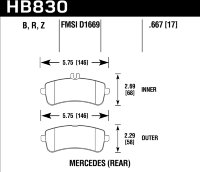 Колодки тормозные HB830Z.667 HAWK PC Mercedes-Benz SL63 AMG  задние