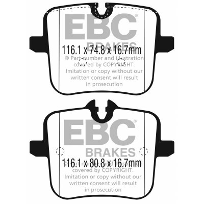 Колодки тормозные DP52320NDX EBC Bluestuff BMW задние M5 F90; X3 G01, X5 G05, X6 G06, X7 G07 M Perfo