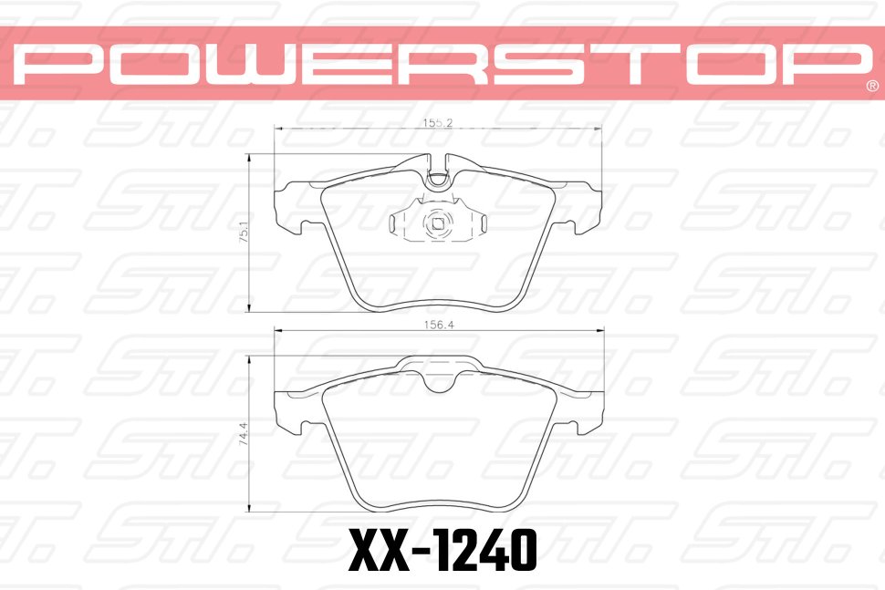 Купить Колодки тормозные 17-1240 PowerStop Z17 передние JAGUAR XJ (350 ...