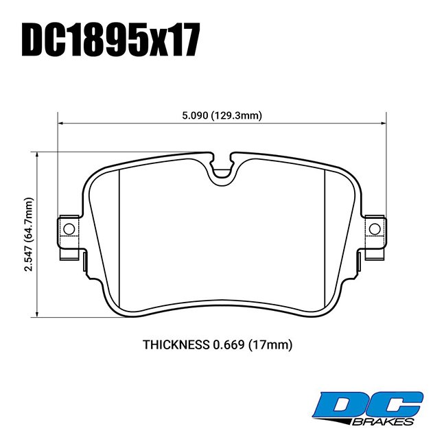 Колодки тормозные DC1895E17 DC brakes RT.2, задние AUDI Q7; Q8; A6; A7; A8; VW TOUAREG CR7