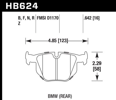 Колодки тормозные HB624N.642 HAWK HP Plus BMW E90 / E92 335i
