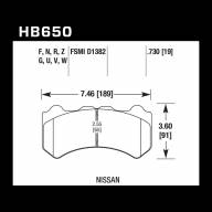 Колодки тормозные HB650U.730 HAWK DTC-70  передние NISSAN Skyline GTR R35 2008-&gt; ; HPB тип 6; - Колодки тормозные HB650U.730 HAWK DTC-70  передние NISSAN Skyline GTR R35 2008-> ; HPB тип 6;