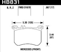 Колодки тормозные HB831B.667 HAWK HPS 5.0 Mercedes-Benz SL400  передние