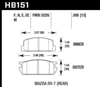 Колодки тормозные HB151D.505 HAWK ER-1