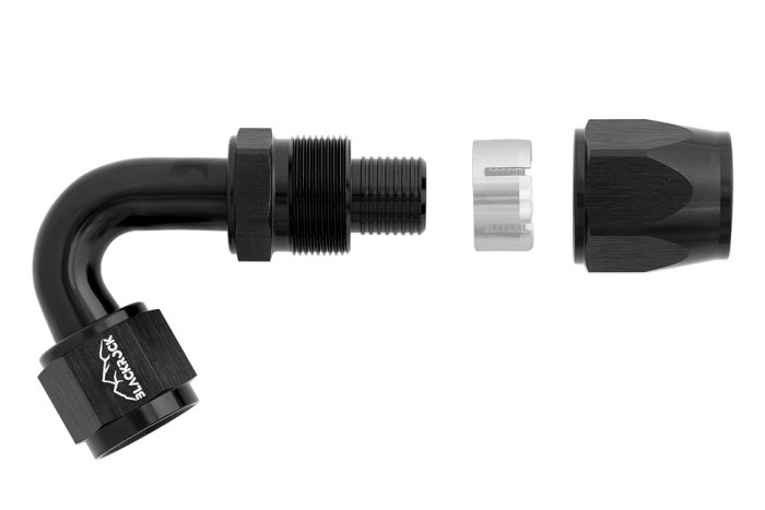 - 10 AN (10AN AN10) фитинг 120°, K90 серия, BLACKROCK LAB ЧЁРНЫЙ, K10-120-9BK