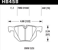 Колодки тормозные HB458F.642 HAWK HPS задние BMW 5 E60, 6 E63, X5 E70, F15; X6 E71, F16;