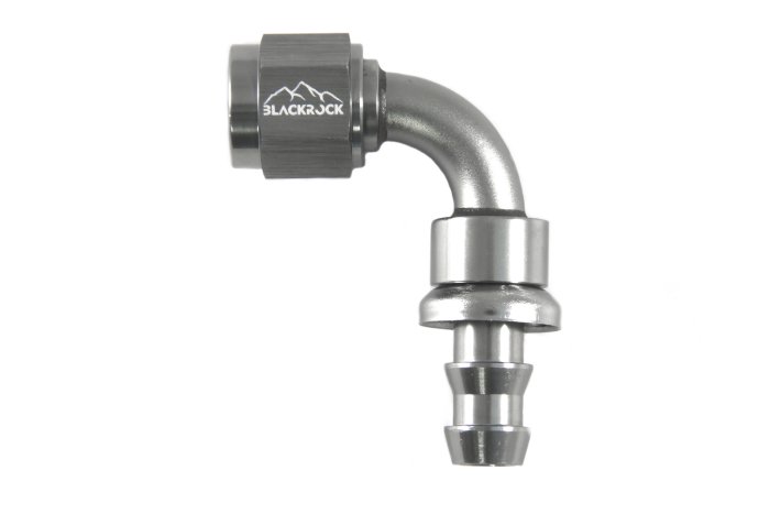- 6 AN (6AN AN6) фитинг 90°, PUSH FIT серия BLACKROCK LAB P06-090-7Ti