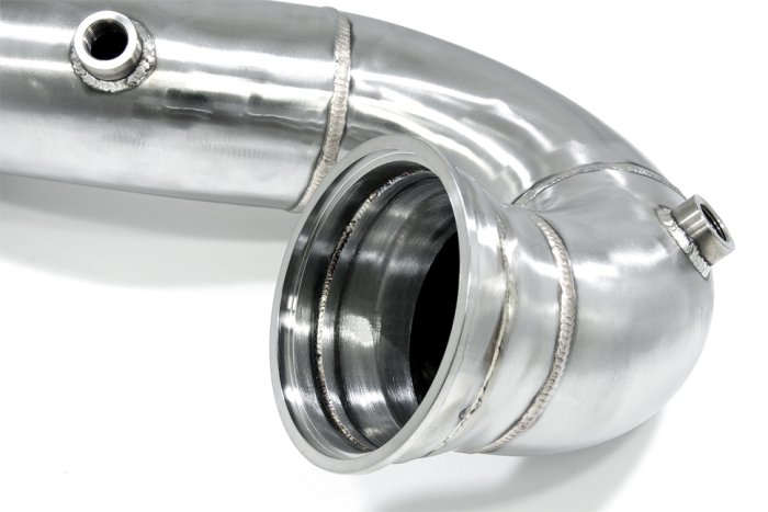 Приемная труба (даунпайп) AU-DP-0228 BlackRock Lab AUDI TTRS 8S; RS3 8V; 2.5 TFSI; 2017->  89 mm