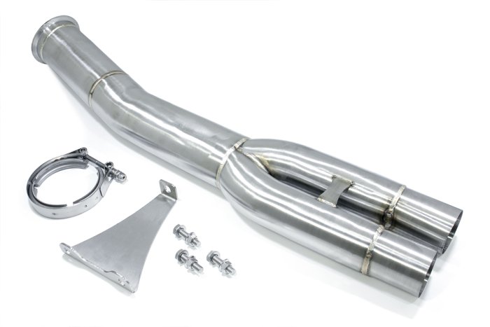 Приемная труба (даунпайп) AU-DP-0228 BlackRock Lab AUDI TTRS 8S; RS3 8V; 2.5 TFSI; 2017->  89 mm