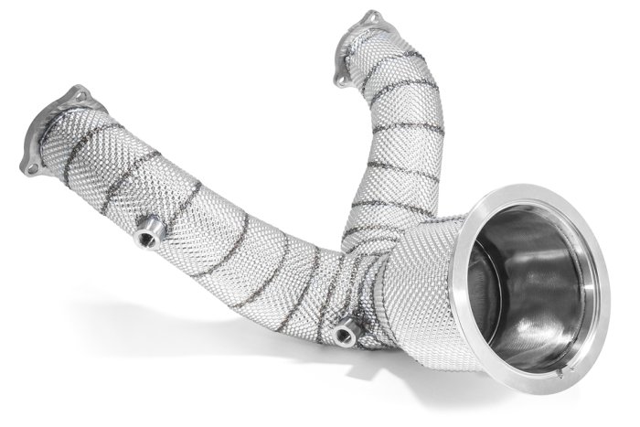 Приемная труба (даунпайп) термоэкран VW-DP-0316 BlackRock Lab Audi S4/S5 B9 OPF 2019->