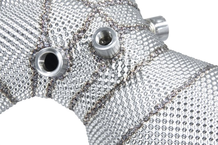 Приемная труба (даунпайп) термоэкран VW-DP-0316 BlackRock Lab Audi S4/S5 B9 OPF 2019->