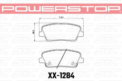 Колодки тормозные 17-1284 PowerStop Z17 задние KIA K9; STINGER; MOHAVE; GENESIS G70; G80; HYUNDAY