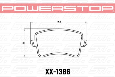 Колодки тормозные 23-1386 PowerStop Z23 задние AUDI A5, A4, Q5, A6, A7, A8