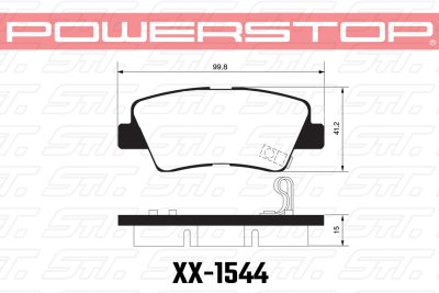 Колодки тормозные 23-1544 PowerStop Z23  задние KIA, HYUNDAI, GEELY ATLAS