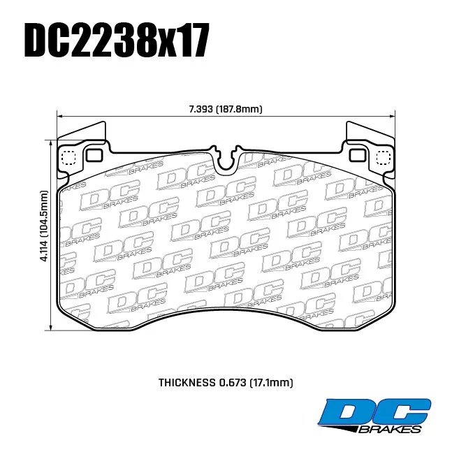Колодки тормозные DC2238E17 DC Brakes RT.2 перед MB GLE; GLS Sport тормоза; AMG G63 W463