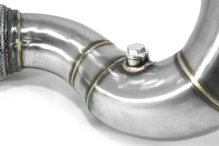 Приемная труба (даунпайп) VW-DP-0221 BlackRock Lab VAG 1.8, 2.0 TSI MQB передний привод 89 mm