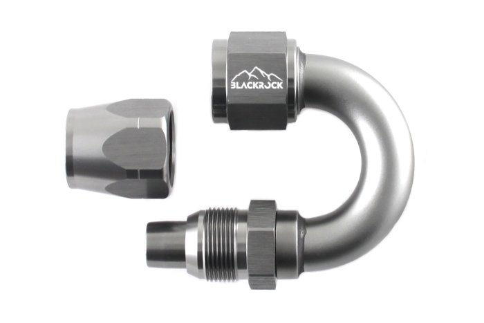 - 10 AN (10AN AN10) фитинг 180°, 20 серия Cutter Style, BLACKROCK LAB A10-180-2Ti