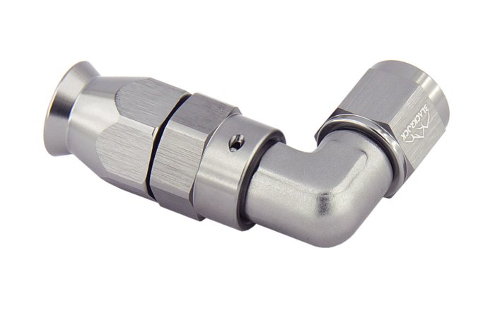 - 6 AN (6AN AN6) фитинг 90°, алюминий BLACKROCK LAB T06-090-6Ti тефлоновый шланг (600 серия)