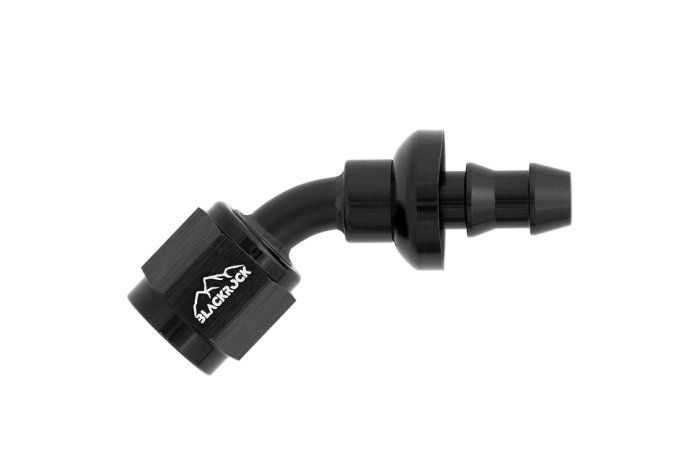 - 4 AN (4AN AN4) фитинг 45°, PUSH FIT серия BLACKROCK LAB P04-045-7BK (под хомут)