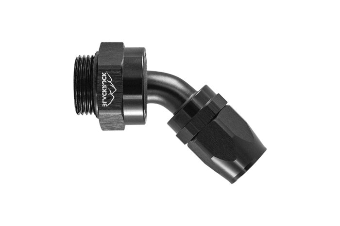 - 6 AN (6AN AN6) фитинг 45°, ПАПА M22 x 1,5 mm, BLACKROCK LAB, A06-045-M22BK