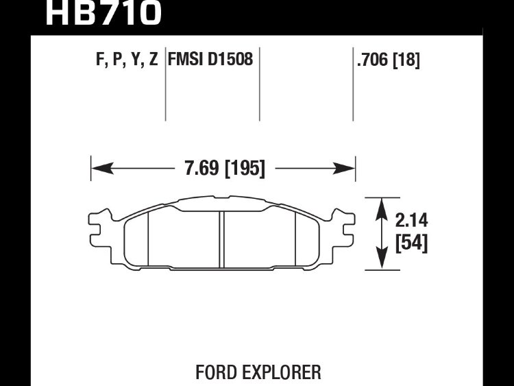 Колодки тормозные HB710P.706 HAWK SD  перед Ford Explorer 2011-2019
