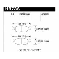 Колодки тормозные HB736B.629 HAWK HPS 5.0; 16mm - Колодки тормозные HB736B.629 HAWK HPS 5.0; 16mm