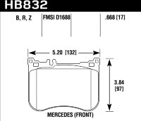 Колодки тормозные HB832B.668 HAWK HPS 5.0 Mercedes-Benz S550 4Matic передние