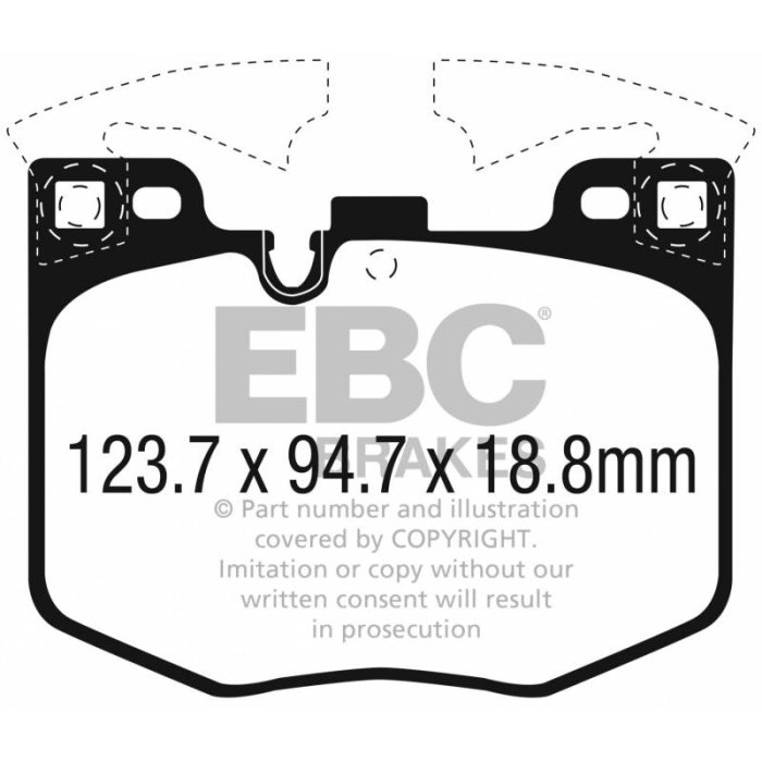 Колодки тормозные DP42302R EBC Yellowstuff; DC1867; перед BMW 5 G30, 6 G32GT, X3 G01, X4 G02, 7 G11