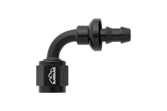 - 4 AN (4AN AN4) фитинг 90°, PUSH FIT серия BLACKROCK LAB P04-090-7BK (под хомут)