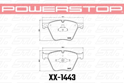 Колодки тормозные 23-1443 PowerStop Z23 передние BMW X5 E70, X6 E71; X5 F15, X6 F16; 50i, M50d