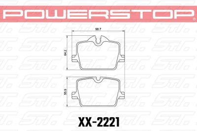 Колодки тормозные 26-2221 PowerStop Z26 задние BMW 3 G20; 4 G22; Z4 G29; TOYOTA SUPRA 2019-&gt;