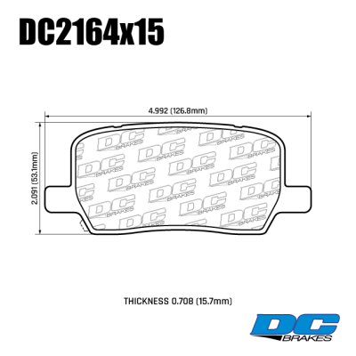 Колодки тормозные DC2164E15 DC brakes RT.2, задние TESLA Model S PLAID, Model X 2015->