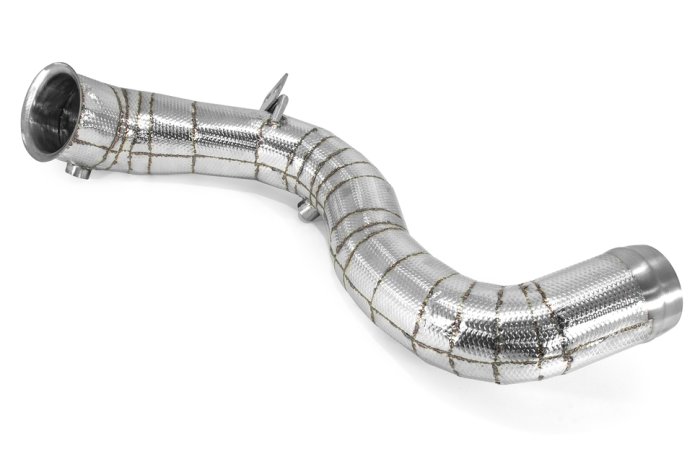 Приемная труба (даунпайп) термоэкран MB-DP-0177 BlackRock Lab MB M177; AMG C63 W205, AMG GLC63 X253