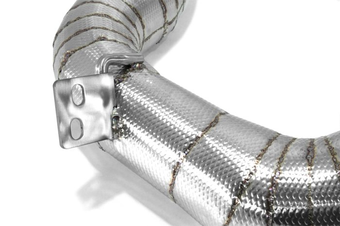 Приемная труба (даунпайп) термоэкран MB-DP-0177 BlackRock Lab MB M177; AMG C63 W205, AMG GLC63 X253