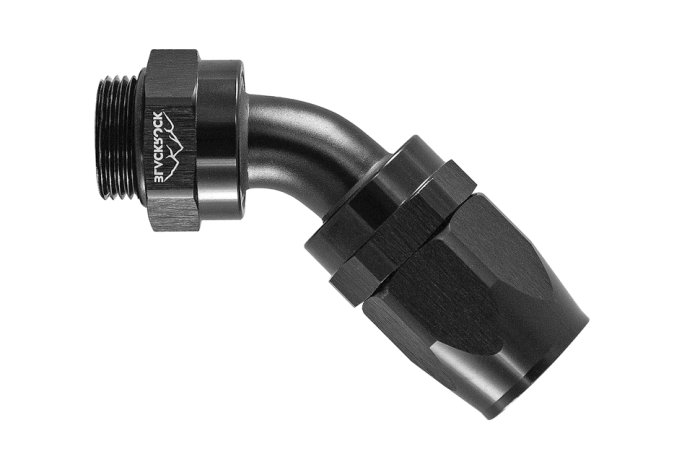 - 10 AN (10AN AN10) фитинг 45°, ПАПА M22 x 1,5 mm, BLACKROCK LAB, A10-045-M22BK