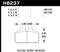 Колодки тормозные HB237F.625 HAWK HPS