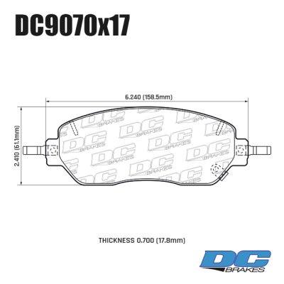 Колодки тормозные DC9070E17 DC brakes RT.2, передние TANK 300